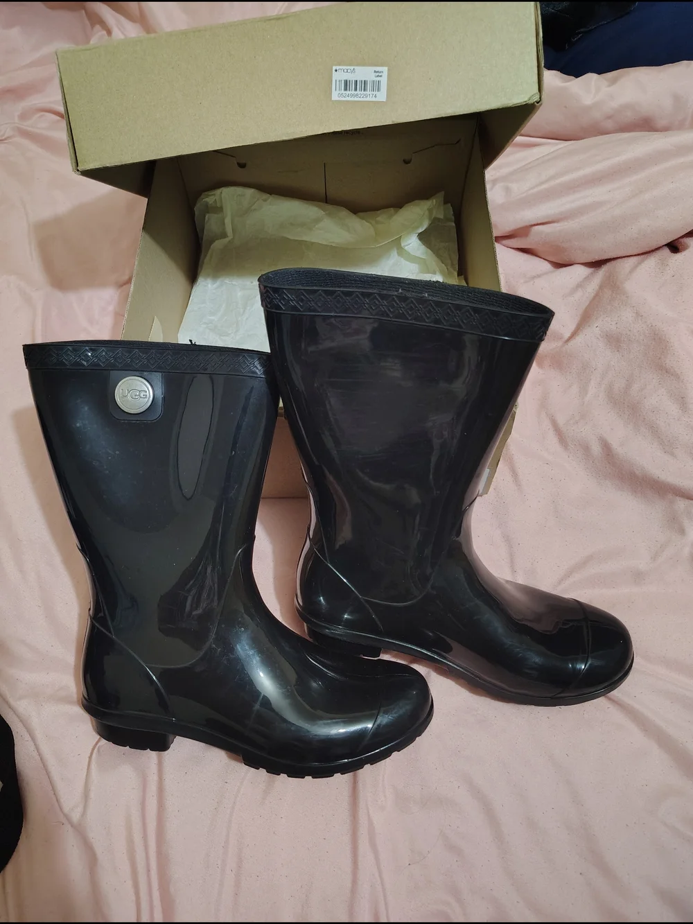 UGG Women's Black Rain Boots
